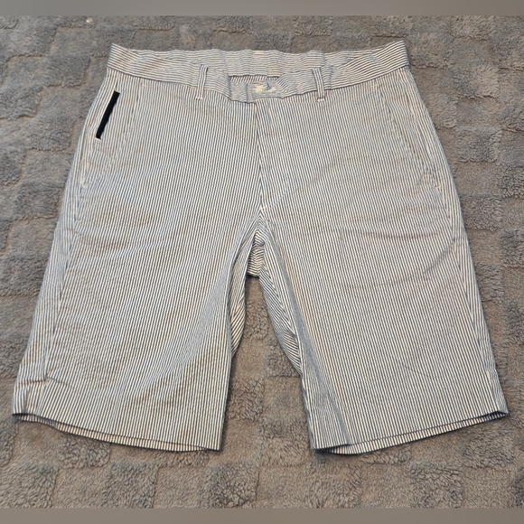 Britches Other - Britches Seersucker Shorts Men's 34x10 Blue & White Stripe Preppy Chino DadCore